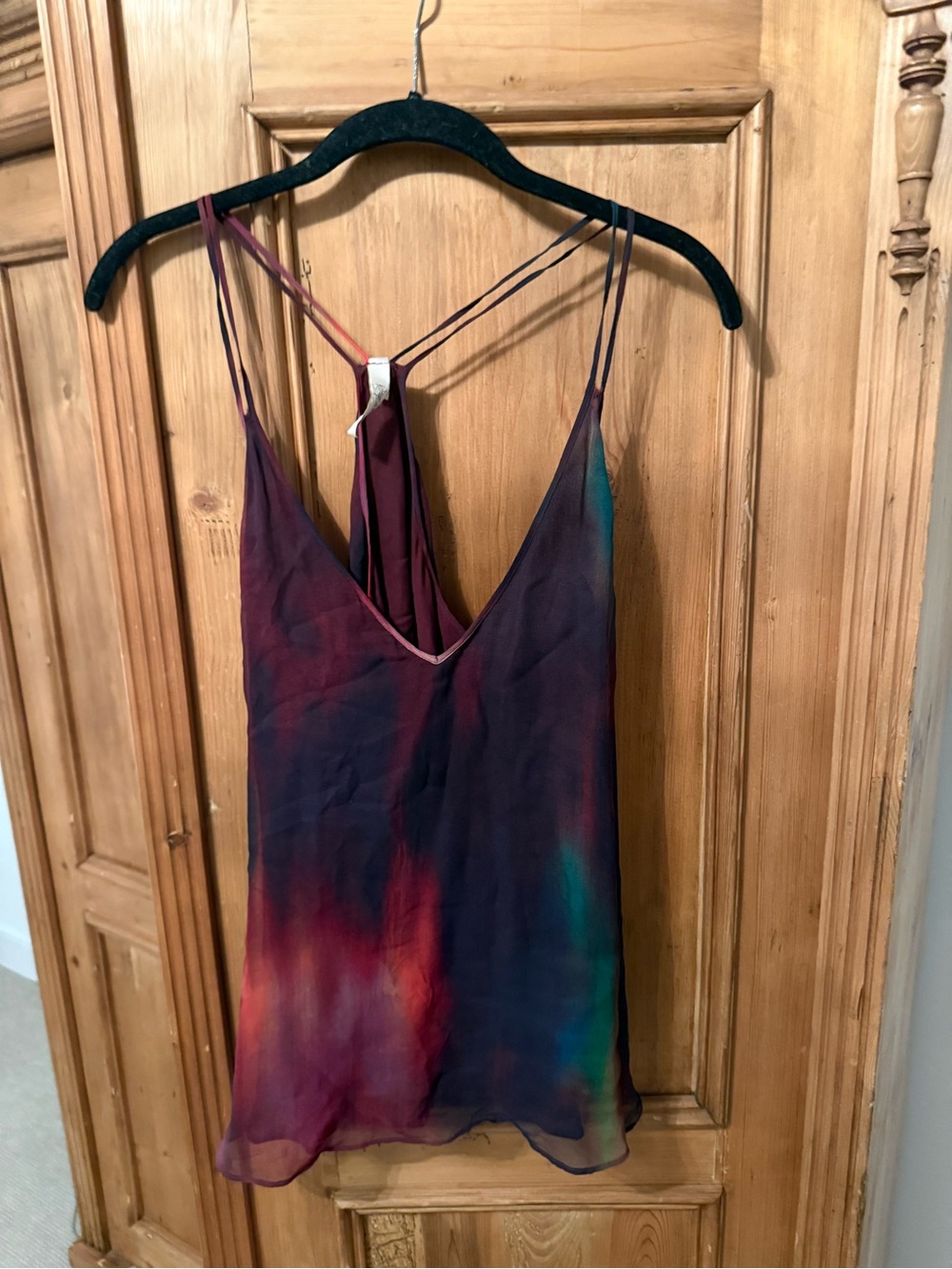 Rory Beca Multicolor Slip Cami in Burgundy, Navy & Teal